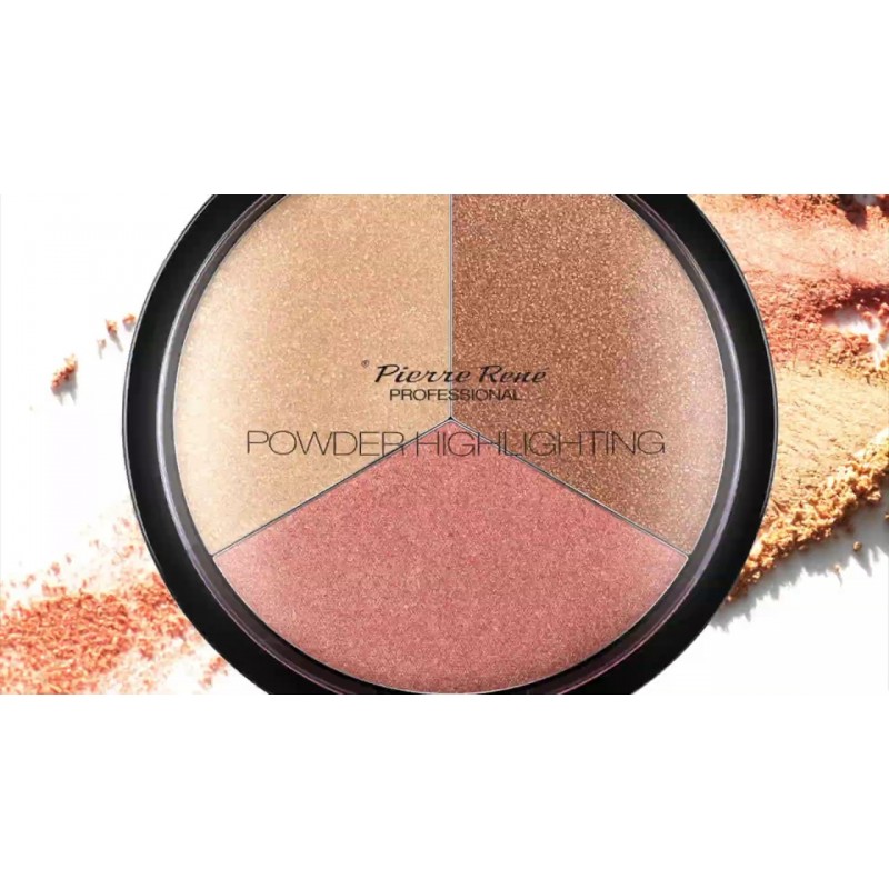 PIERRE RENE Tricolor Highlighter Palette, 21g