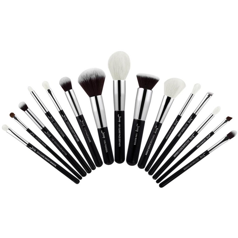 Jessup Beauty 15Pc Makeup Brush Set Black/Silver T...