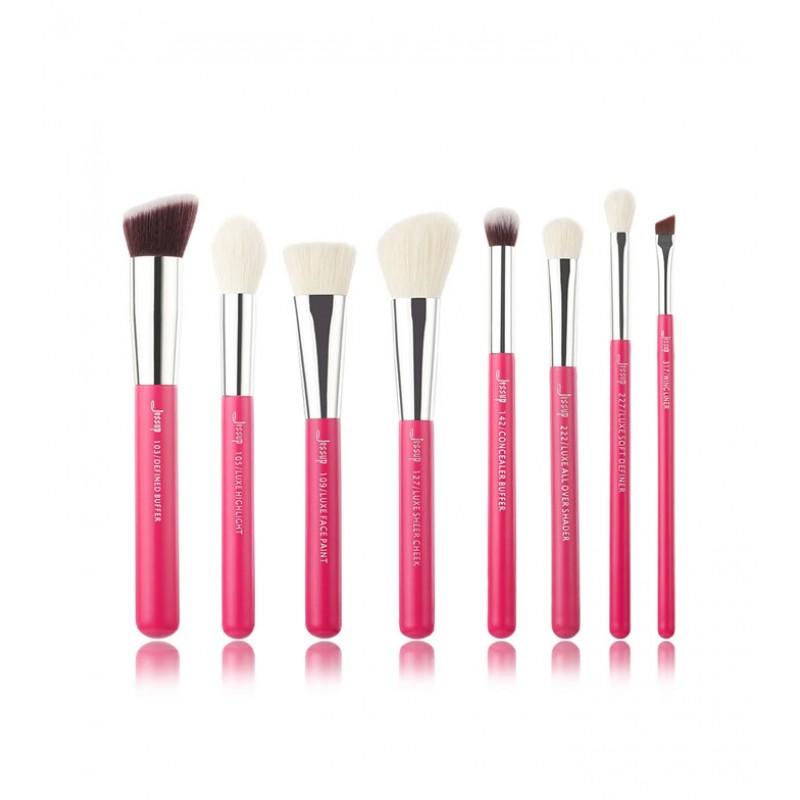 Jessup Beauty - 8 piece brush set - T199: Carmine/...