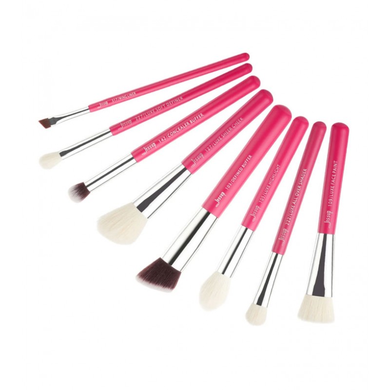 Jessup Beauty - 8 piece brush set - T199: Carmine/...