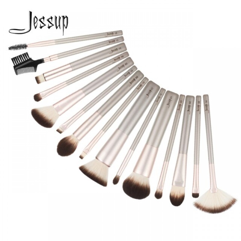 Jessup Beauty - 15 pcs Brush Set - T255: Champagne...