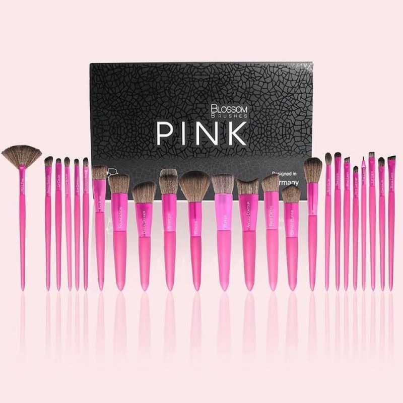 Pink Blossom Brush Set 24 Pieces